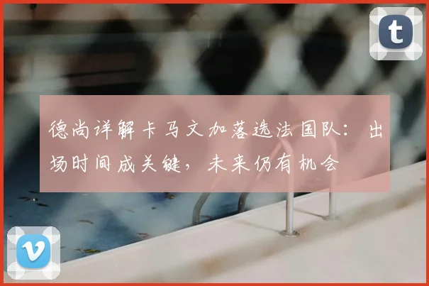 德尚详解卡马文加落选法国队：出场时间成关键，未来仍有机会